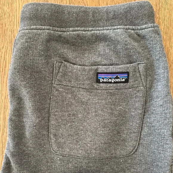 Patagonia Men’s Sweatpants Large Gray Drawstring Zip Pocket Organic Cotton - Picture 4 of 7